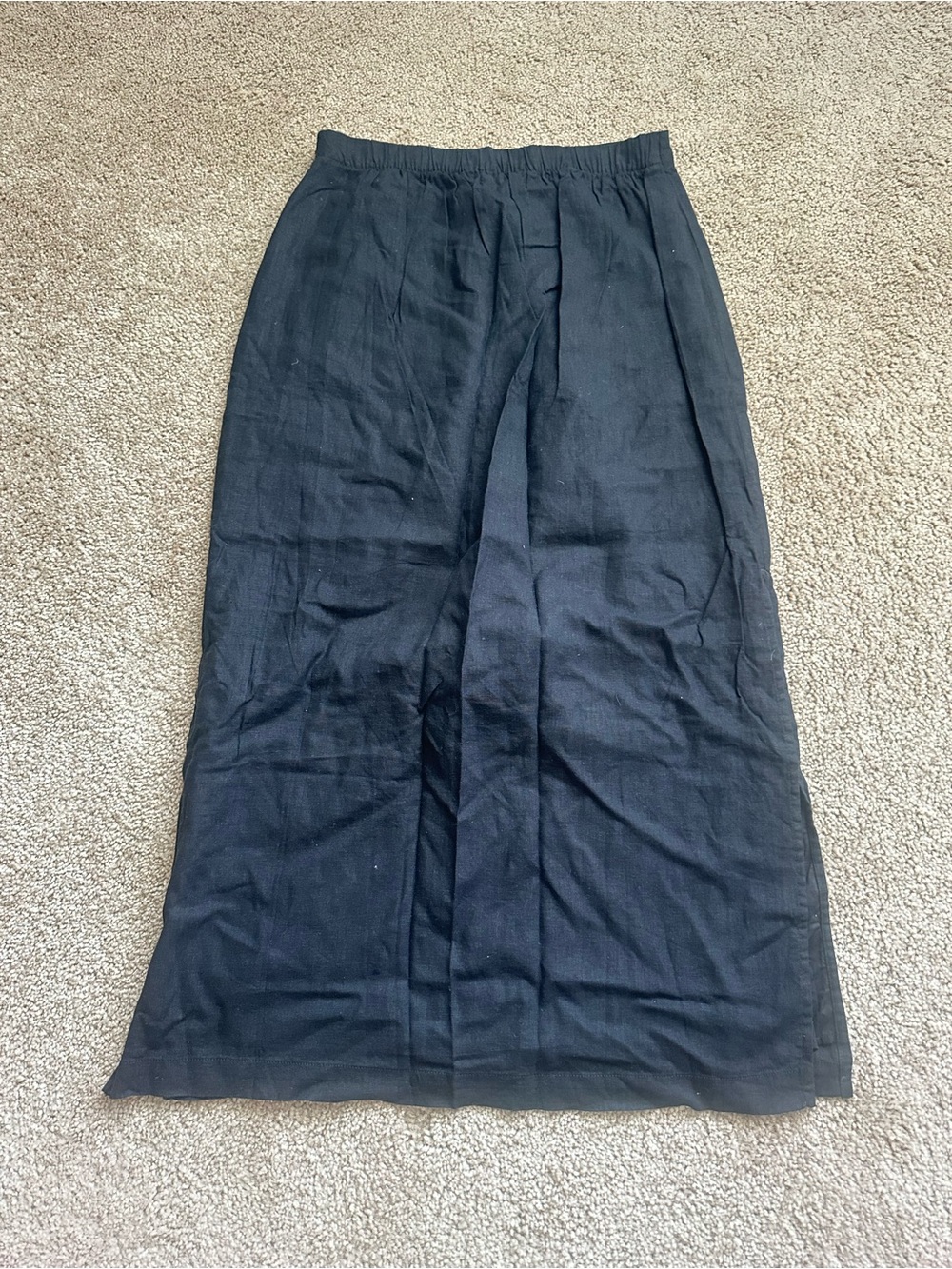 GAP Black High-Waist Midi Linen Skirt - Picture 2 of 7